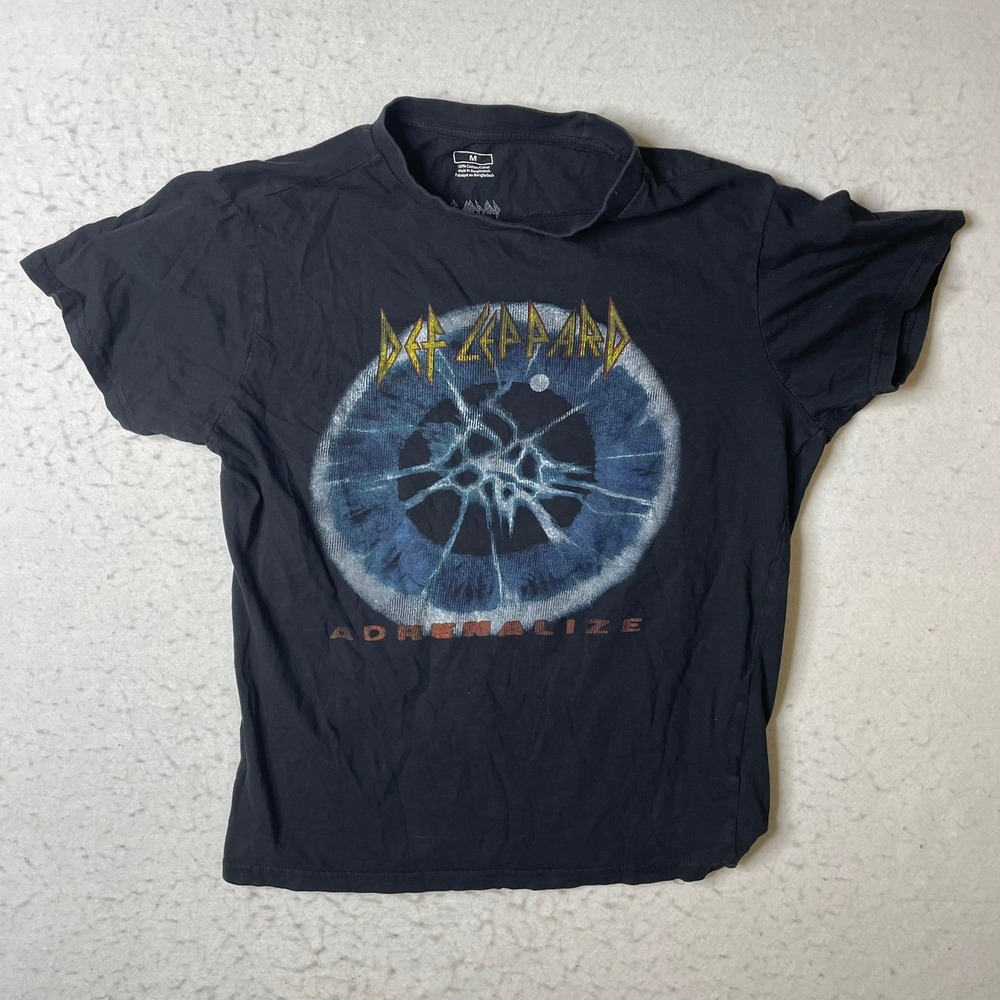 Def Leppard‎ Adrenalize Band T Shirt Black Cotton Short Sleeve Mens Size Medium
